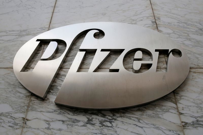 FILE PHOTO: The Pfizer logo is seen at their world