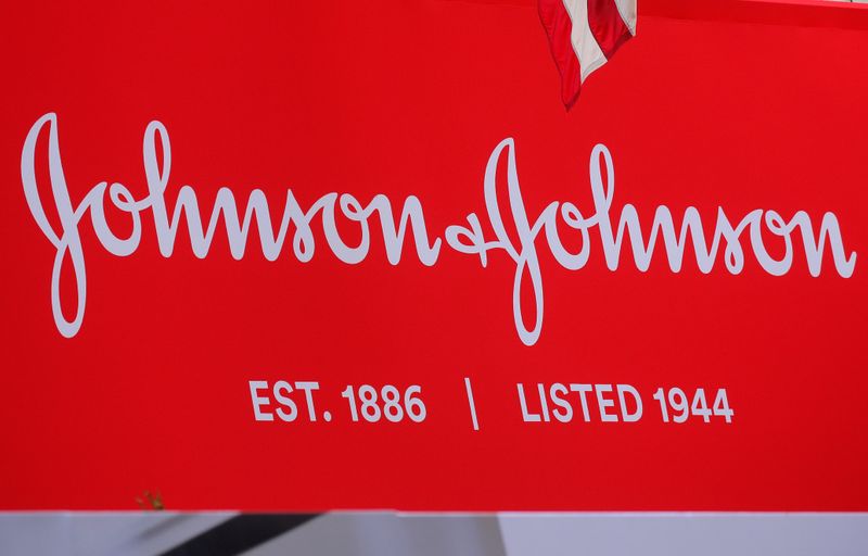 FILE PHOTO: The company logo for Johnson & Johnson is