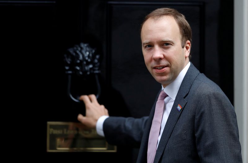 aBritain’s Health Secretary Matt Hancock is seen outside Downing Street
