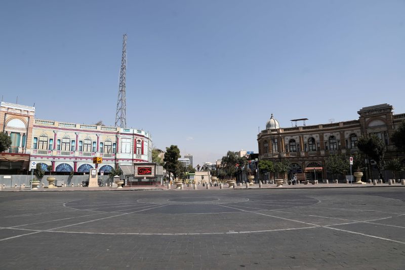 FILE PHOTO: A view shows an almost empty square on