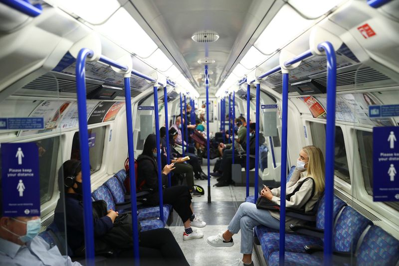 Morning rush hour in London underground