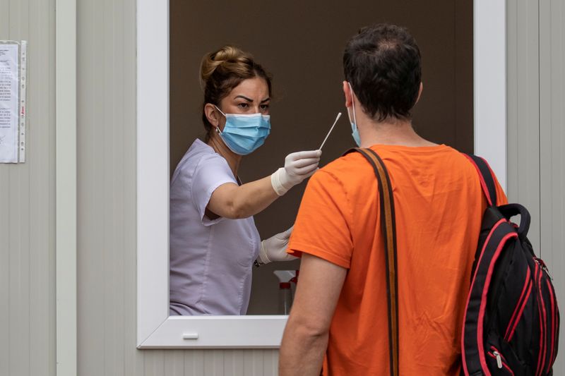 FILE PHOTO: Testing during COVID-19 pandemic in Belgrade