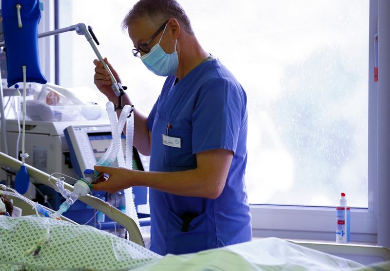 FILE PHOTO: Intensive care at St.-Antonius-Hospital in Eschweiler