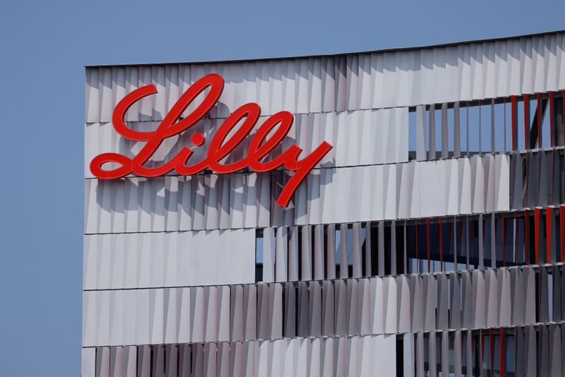 Eli Lilly logo is shown on one of their offices