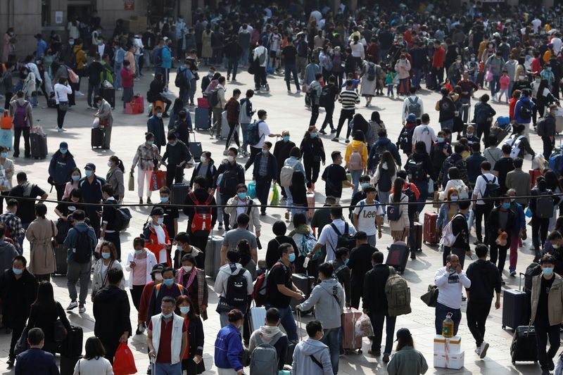 FILE PHOTO: Beijing Railway Station during holidays of Mid-Autumn Festival