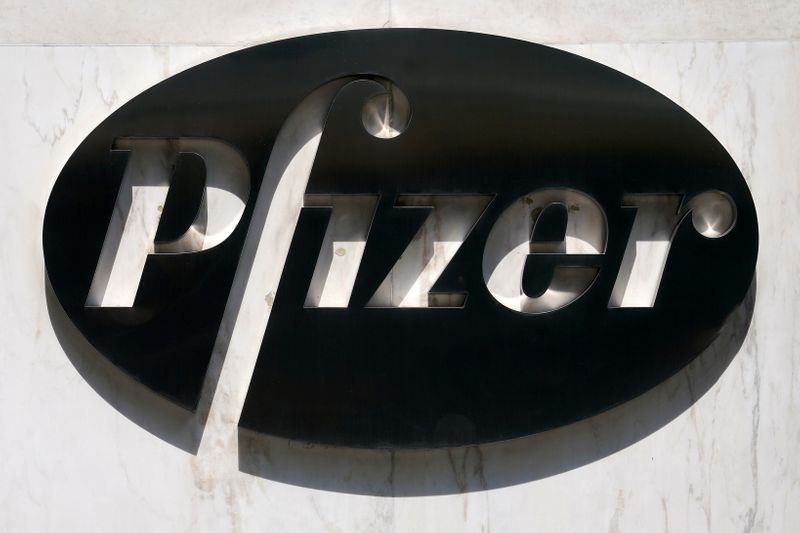 FILE PHOTO: FILE PHOTO: A sign is pictured outside Pfizer