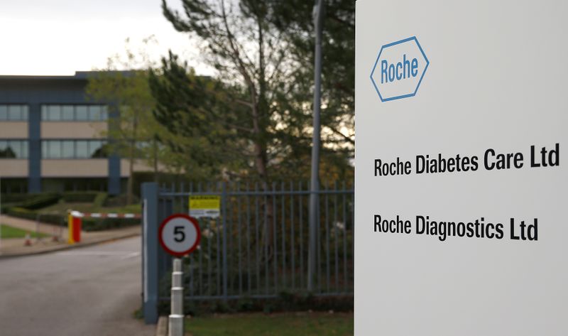FILE PHOTO: A diagnostics site for Swiss pharmaceutical giant Roche