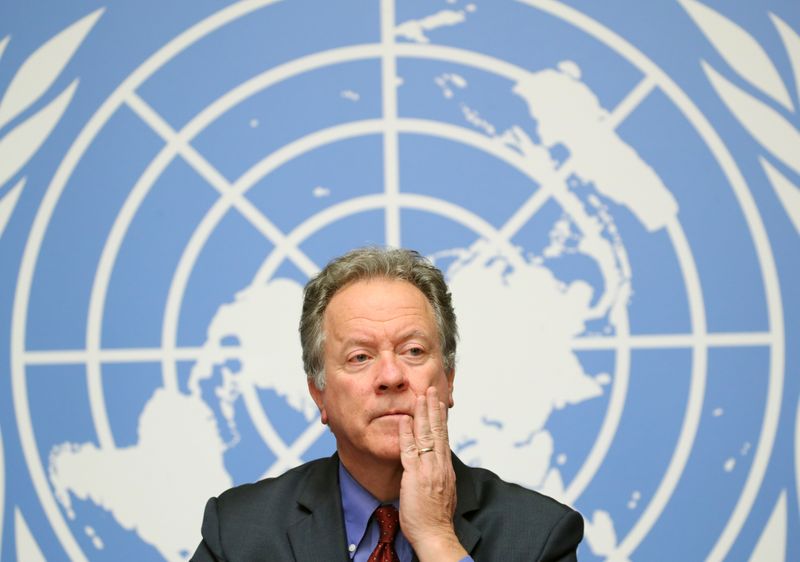 FILE PHOTO: WFP Executive director Beasley attends a news conference