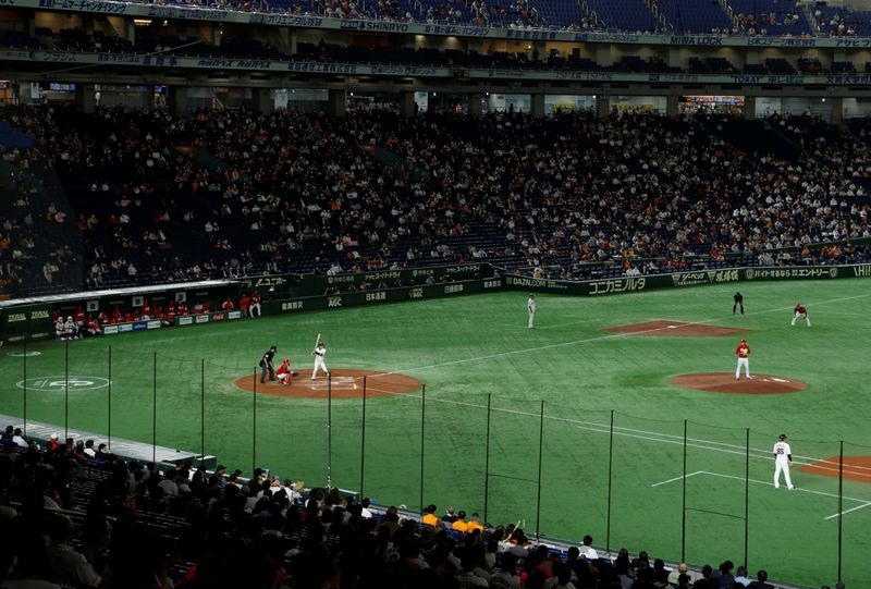 Nippon Professional Baseball Game between Yomiuri Giants and Hiroshima Carp
