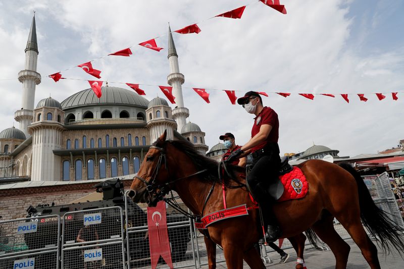 FILE PHOTO: FILE PHOTO: Members of Istanbul Police Department Mounted