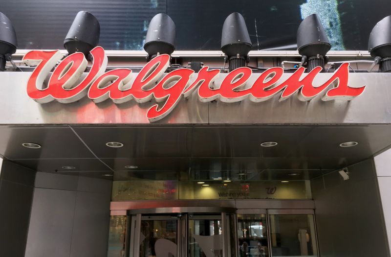 FILE PHOTO: The Walgreens logo is seen outside the store
