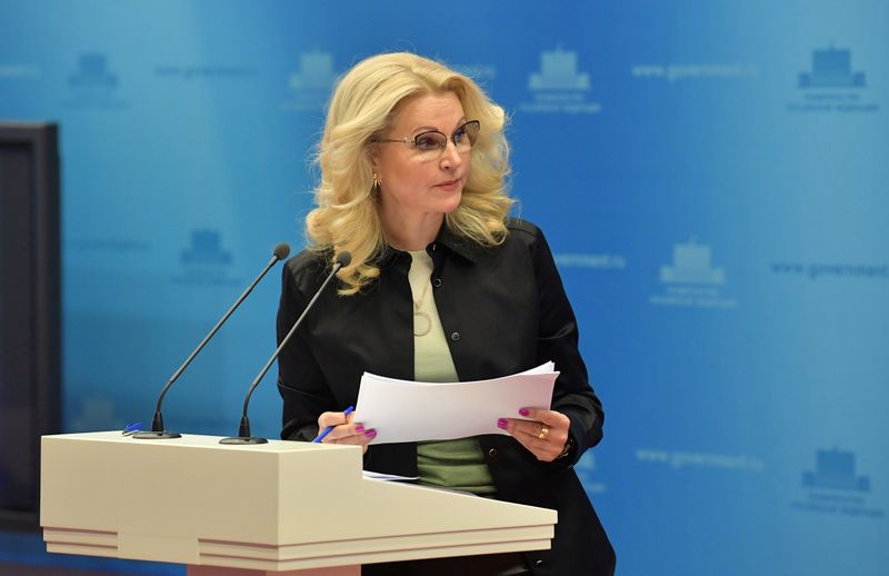 Russian Deputy Prime Minister Golikova attends a session of a