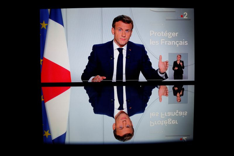 French President Emmanuel Macron on  national telavision