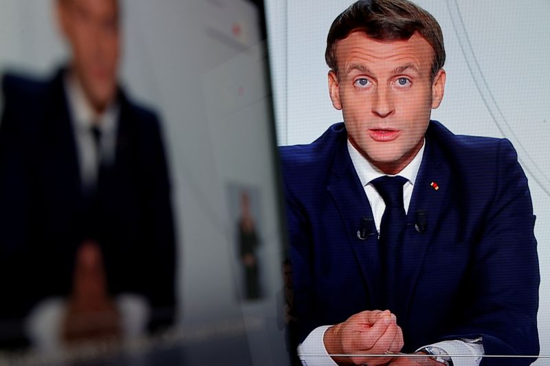 French President Emmanuel Macron on  national telavision