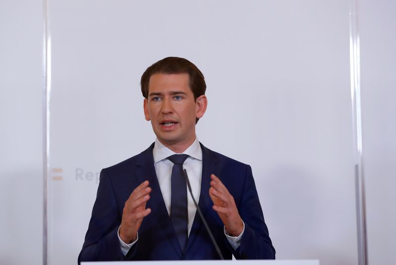 Austria’s Chancellor Kurz attends a news conference in Vienna