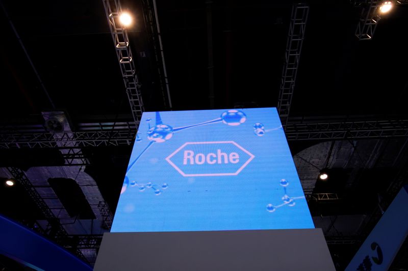 FILE PHOTO:  Roche sign is seen at the third