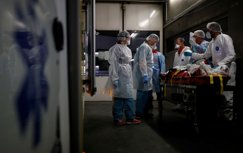 FILE PHOTO: French hospitals faces second wave of COVID-19 patients