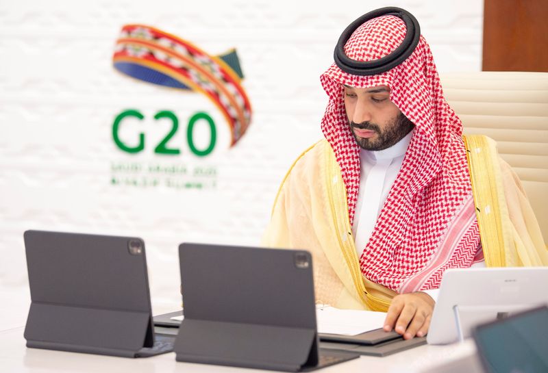 Saudi Crown Prince Mohammed bin Salman attends the 15th annual