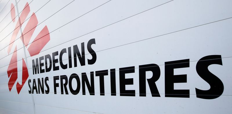 FILE PHOTO: The logo of Medecins Sans Frontieres is seen