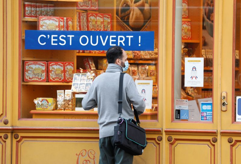 Parisian shops get ready to reopen on Saturday