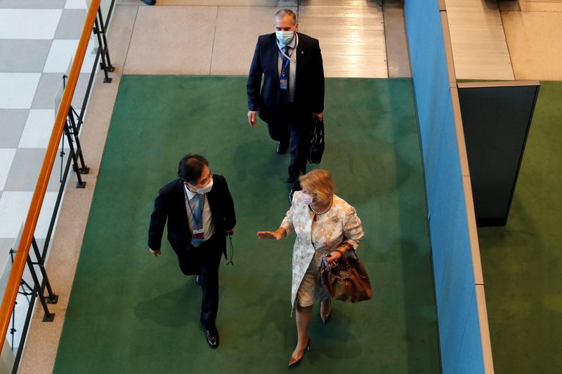 FILE PHOTO: Diplomats arrive through the delegates entrance at the