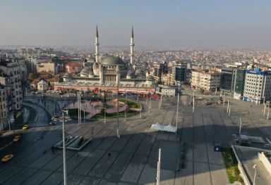 Drone footage reveals Taksim Square during a two-day curfew which