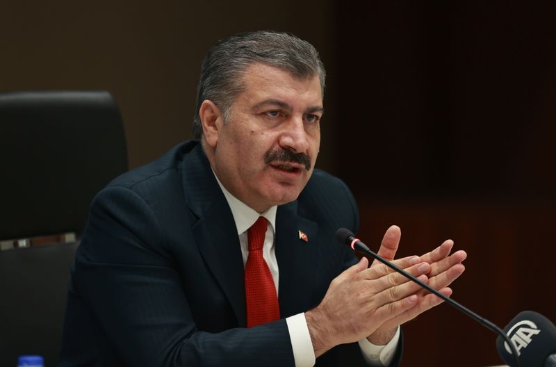 Turkish Health Minister Koca speaks in Ankara