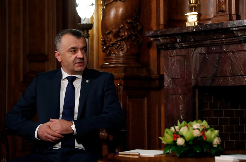 Moldovan Prime Minister Chicu attends a meeting with his Russian