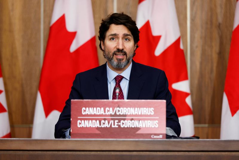 FILE PHOTO: Canada’s Prime Minister Justin Trudeau attends a news