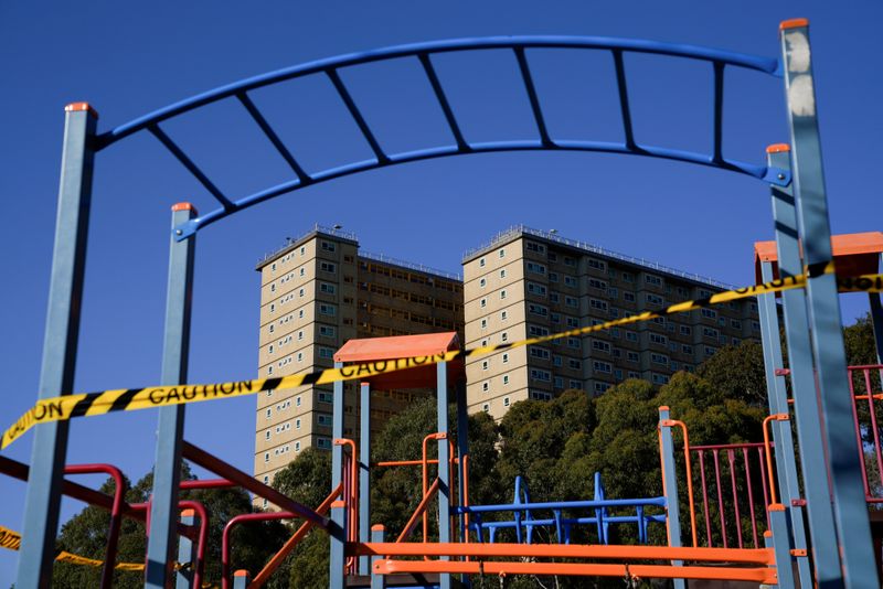 FILE PHOTO: A playground is cordoned off with caution tape
