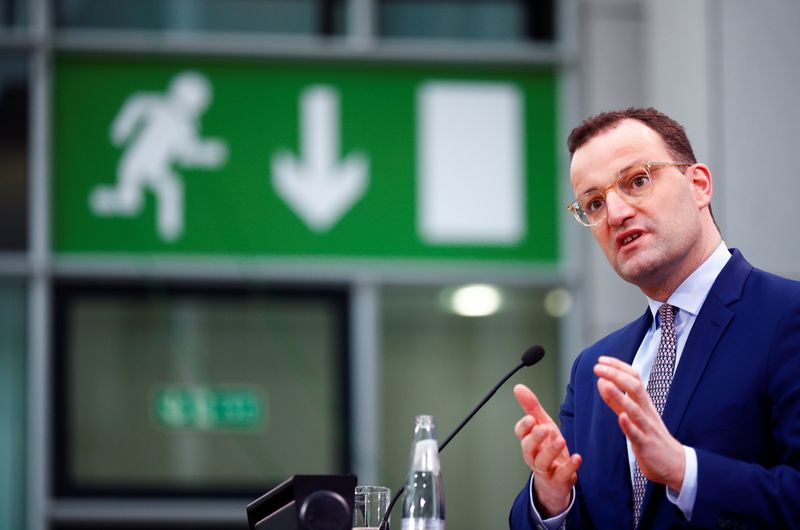 German Health Minister Spahn holds news conference in Berlin