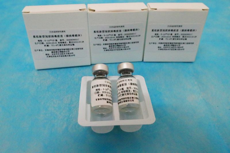 FILE PHOTO: Vials of a COVID-19 vaccine candidate pictured in Wuhan