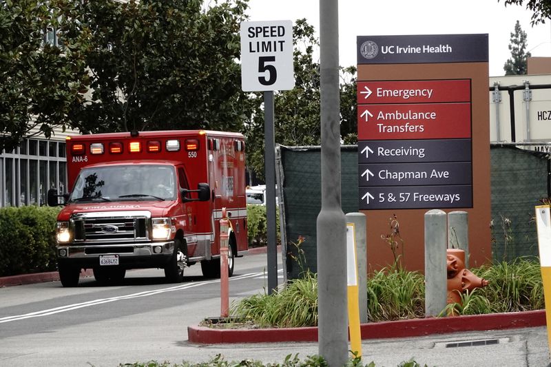 Field hospitals outside UCI Medical Center in Orange