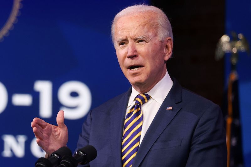 U.S. President-elect Joe Biden delivers remarks on the U.S. response