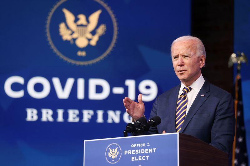 U.S. President-elect Joe Biden delivers remarks on the U.S. response