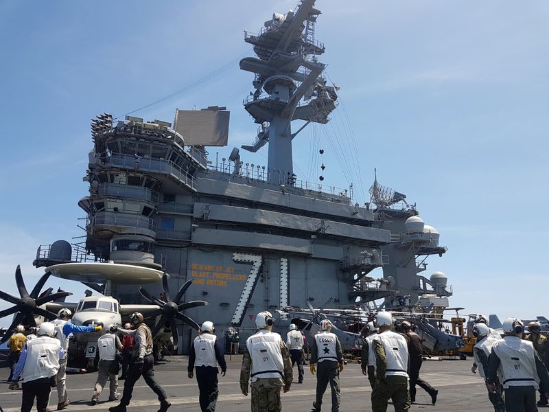 FILE PHOTO: A busy day on the flight deck of
