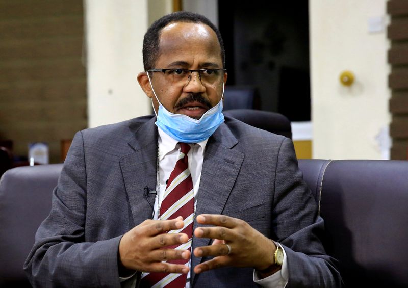 FILE PHOTO: Sudan’s Minister of Health Akram Ali Altom speaks