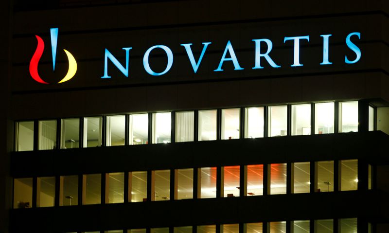 FILE PHOTO: The logo of Swiss drugmaker Novartis AG is