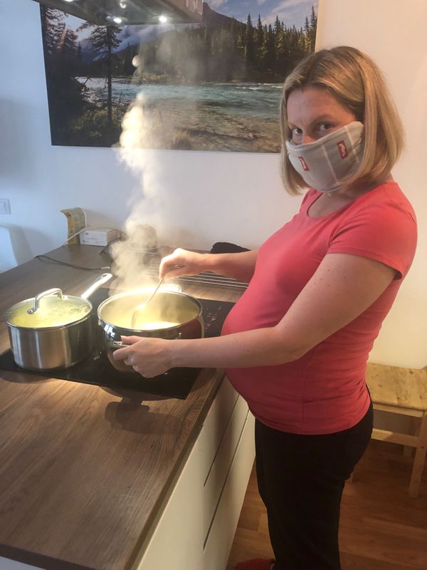 FILE PHOTO: Veronika Legat cooks in her apartment in Prague