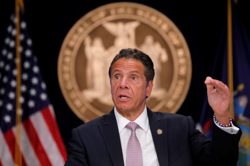 FILE PHOTO: New York Governor Andrew Cuomo holds daily briefing