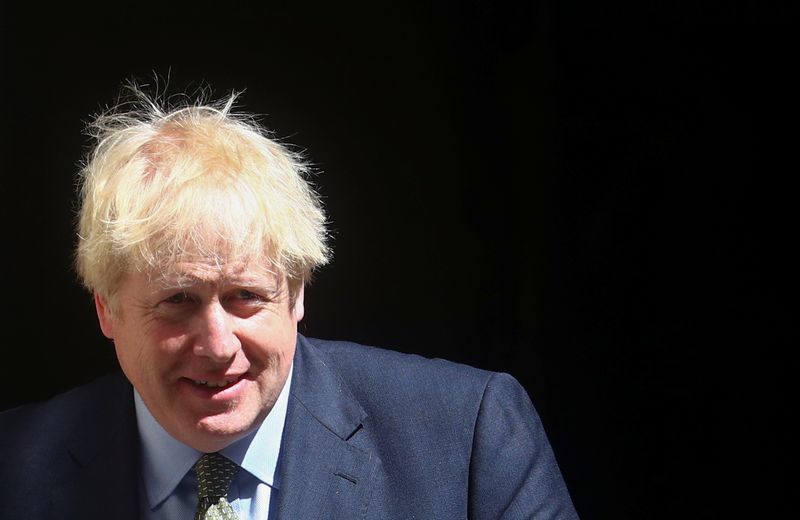 Britain’s Prime Minister Boris Johnson at Downing Street in London