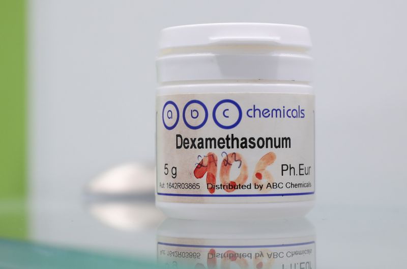 FILE PHOTO: An ampoule of Dexamethasone is seen on a