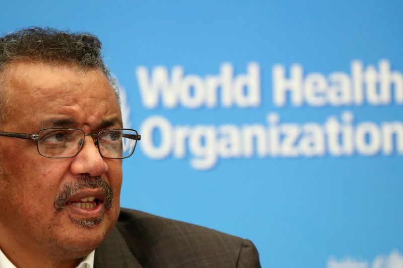 FILE PHOTO: Director-General of the WHO Tedros Adhanom speaks during