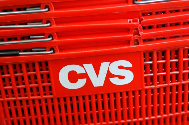 The CVS logo is seen at one of their stores