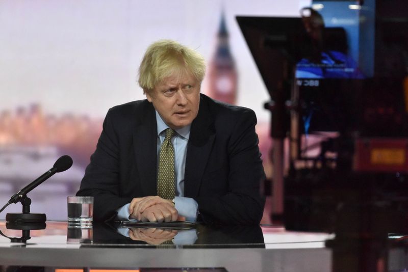 Britain’s PM Johnson appears on BBC TV’s The Andrew Marr