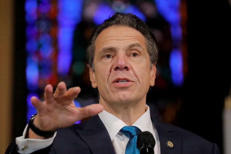 FILE PHOTO: New York Governor Andrew Cuomo delivers remarks on