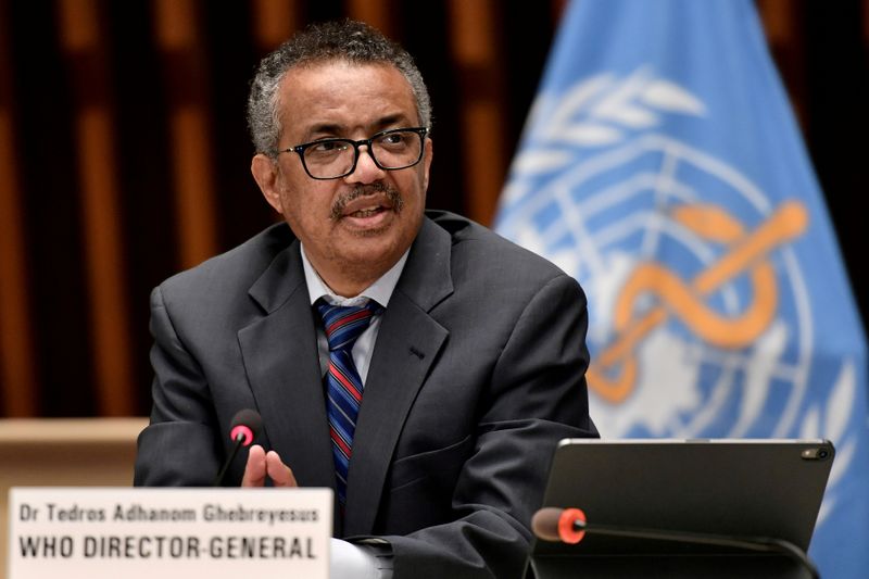 FILE PHOTO: World Health Organization Director-General Tedros Adhanom Ghebreyesus attends