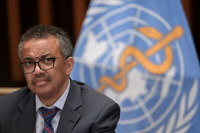 World Health Organization Director-General Tedros Adhanom Ghebreyesus attends a news