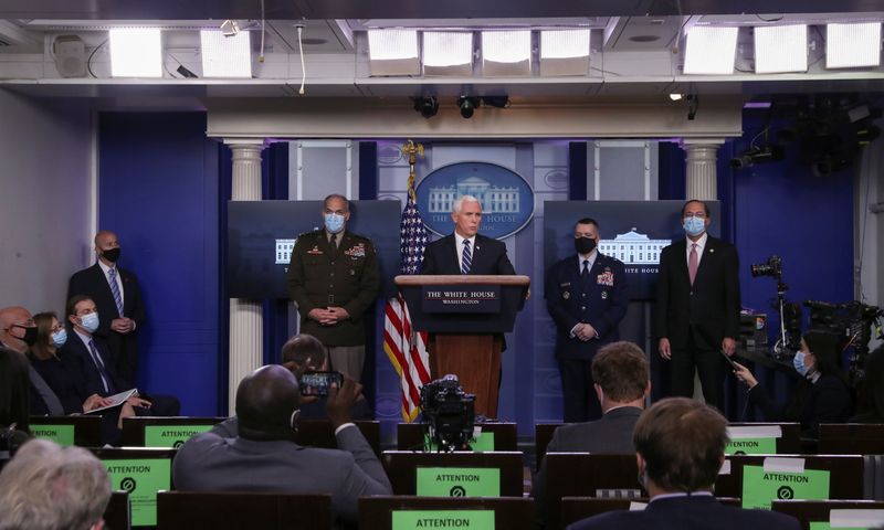 FILE PHOTO: The White House coronavirus task force holds a