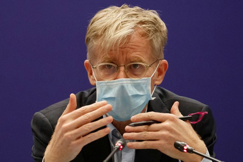 Bruce Aylward of the World Health Organisation (WHO) attends a